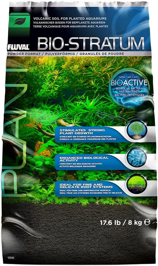Fluval Natural Mineral-Rich Volcanic Soil Bio Stratum for Planted Tanks- Aquarium Substrate for Healthy Plant Development, Growth, and Color