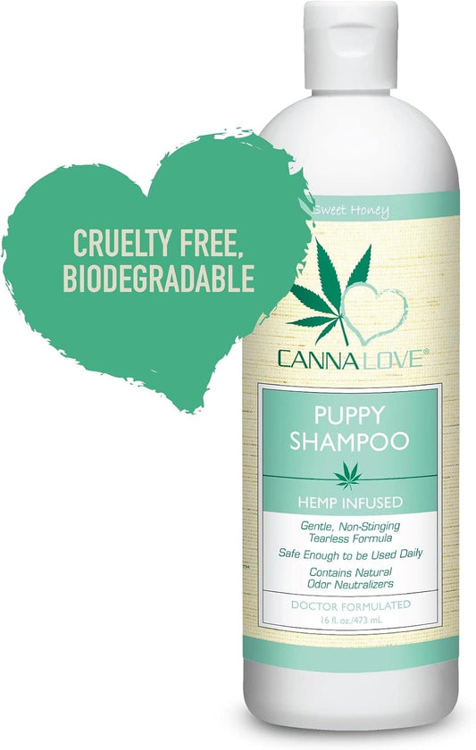CannaLove Puppy Love Shampoo - Gentle and Non-Tearing Formula 16 oz