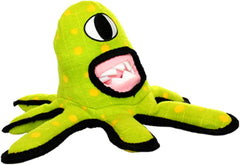 TUFFY - World's Tuffest Soft Dog Toy - Alien Green-Squeaker- Multiple Layers. Made Durable, Strong & Tough. Interactive Play (Tug, Toss & Fetch). Machine Washable & Floats
