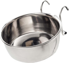 SPOT Stainless Steel Coop Cup with Wire Hooks – Durable, Chew-Resistant Food Bowl for Cages and Crates, Ideal for Feeding Birds, Parrots, Rabbits, Ferrets, and Reptiles