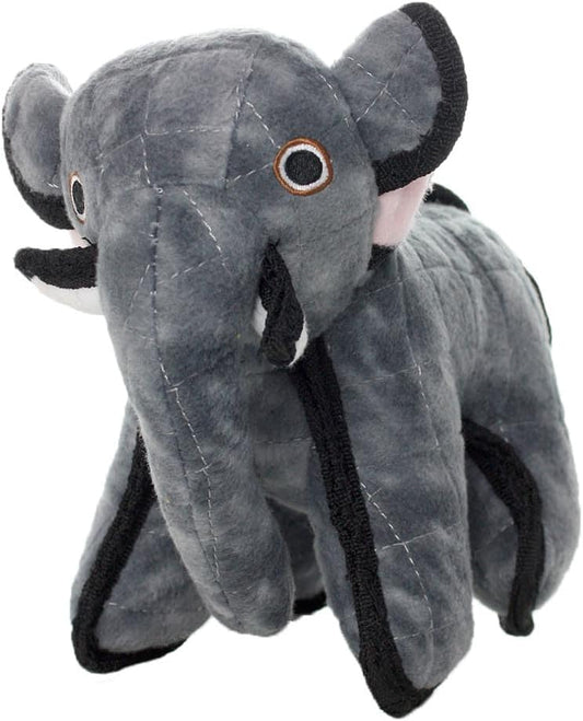 TUFFY - World's Tuffest Soft Dog Toy - Zoo Junior Elephant - Multiple Layers. Made Durable, Strong & Tough. Interactive Play (Tug, Toss & Fetch). Machine Washable & Floats