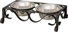Loving Pets Black Label Collection Layton Diner for Dogs, 2-Quart, Matte Black