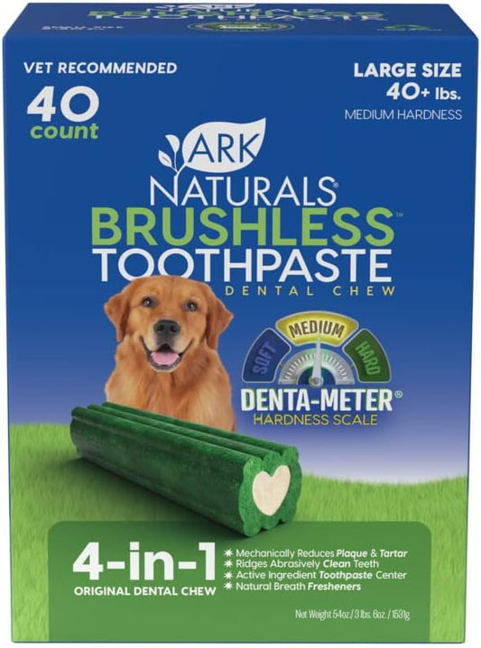 Ark Naturals Brushless Toothpaste, Dog Dental Chews, Freshens Breath, Unique Texture Helps Reduce Plaque & Tartar, 1 Pack