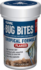 Fluval Bug Bites Tropical Fish Food, Flakes for Small to Medium Sized Fish, 0.63 oz.