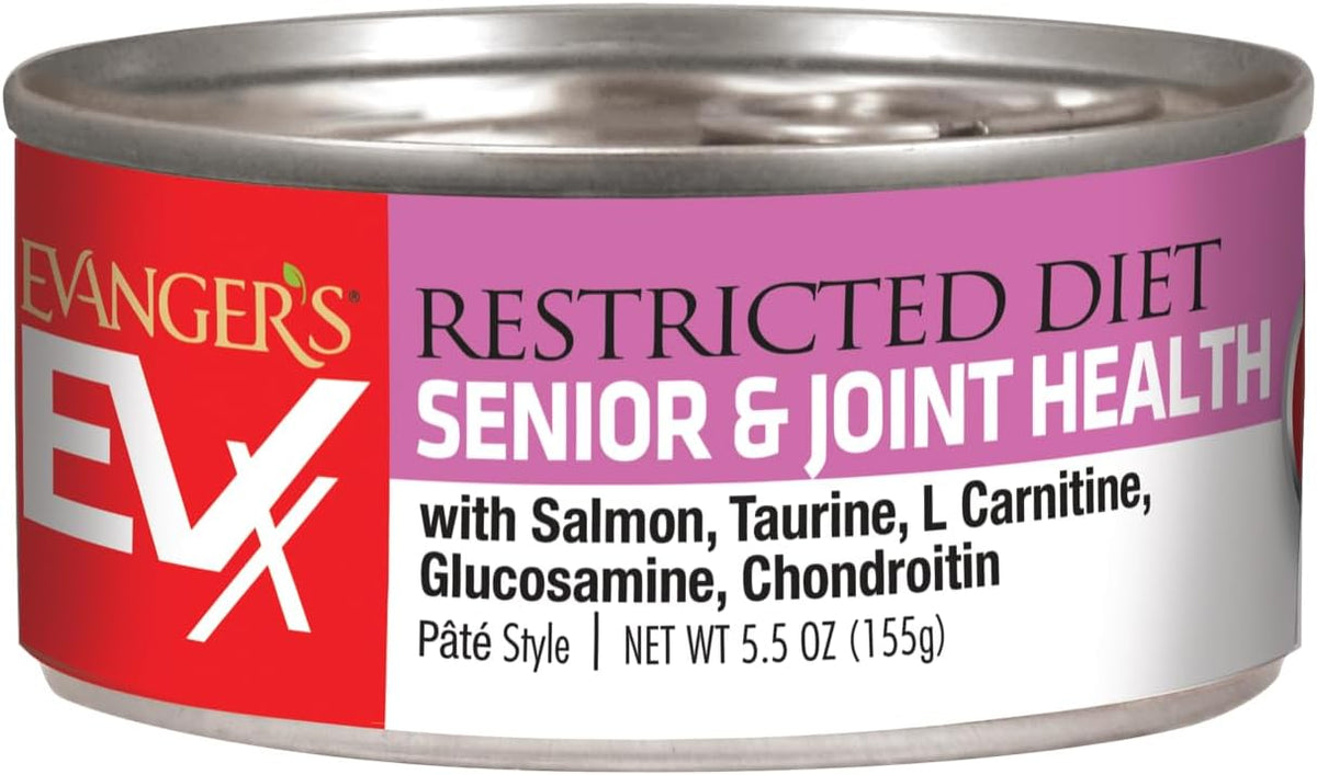 Evanger's EVX Restricted Diet: Senior and Joint Health Canned Cat Food - 24, 5.5 oz Cans