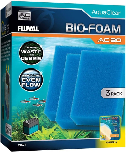 Fluval - Bio-Foam for AC30 Power Filter, 3-Pack – for Use in Freshwater & Saltwater Aquariums