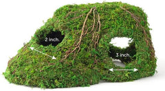 Galápagos Mossy Sapa Corner Hide - The Perfect Reptile Hide for Security and Comfort - A Natural and Secure Hide for Reptiles, Amphibians, and Invertebrates, L10” x W5.5” x H4.5”