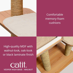 Vesper Cat Tree, High Base, Walnut, 52045
