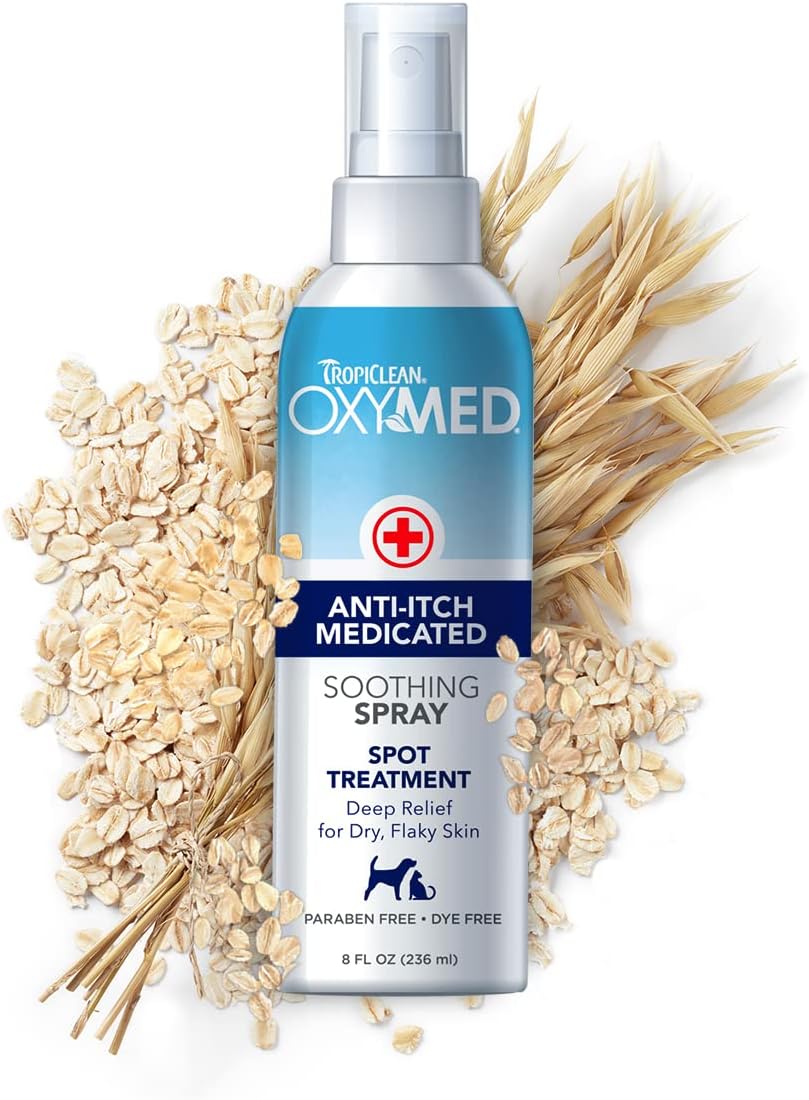 TropiClean OxyMed Hot Spot Treatment for Dogs, Medicated Dog Itching Skin Relief Spray