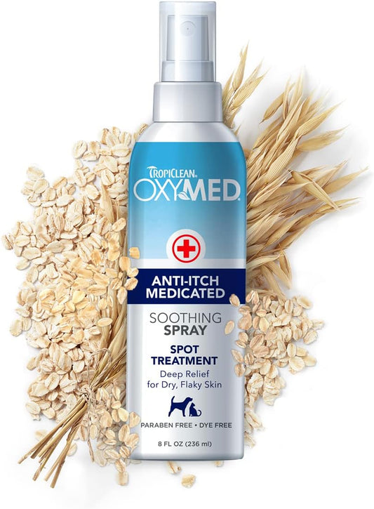 TropiClean OxyMed Hot Spot Treatment for Dogs, Medicated Dog Itching Skin Relief Spray