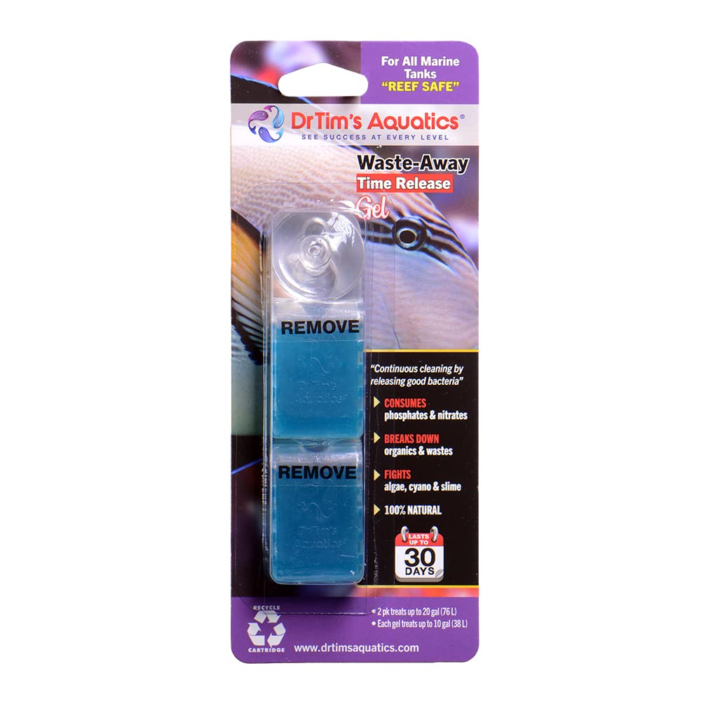 DrTim's Aquatics Reef Safe Waste-Away Time Release Gel – Natural Fish Tank & Aquarium Leave-in Waste Management Solution for Dissolving Cleaning Organic Sludge - Small