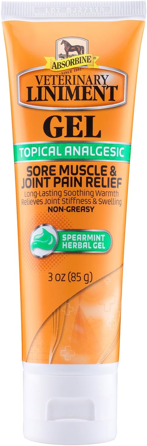 Absorbine Veterinary Liniment Topical Analgesic Sore Muscle and Arthritis Pain Relief Warming Liniment Rub, 3 Ounce Gel