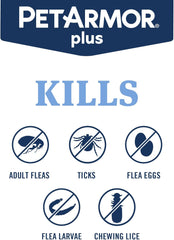 PetArmor Plus Flea and Tick Prevention for Dogs, Dog Flea and Tick Treatment, 3 Doses, Waterproof Topical, Fast Acting, Large Dogs (45-88 lbs)