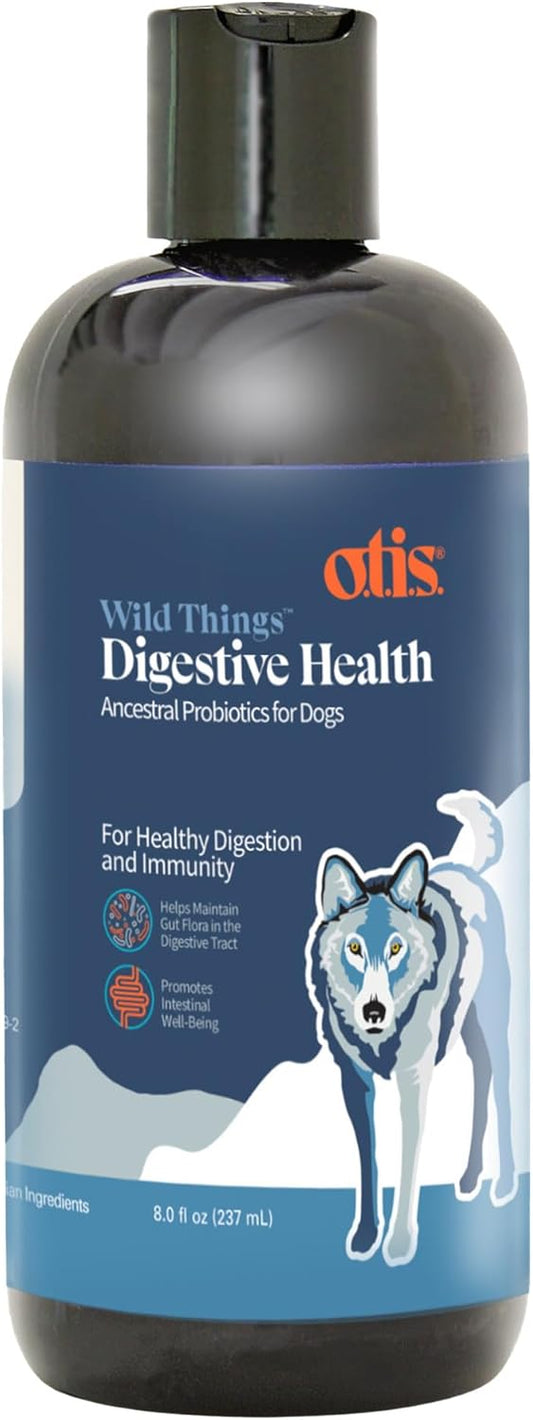 O.T.I.S. Wild Things Digestive Health Liquid Probiotic for Dogs – 8 fl oz – with Ancestral & Heritage Strains – Salmon Oil Base – Supports Gut, Immunity & Digestion