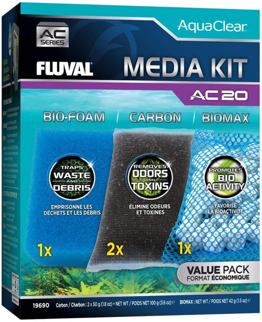 Fluval - Media Maintenance Kit for AC20 Power Filter - for Use in Freshwater & Saltwater Aquariums