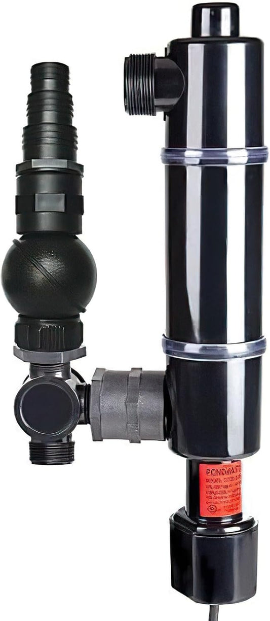 Manufacturing Inc., Pondmaster 20-watt Submersible Ultraviolet Clarifier with 1 1/2" Barbed Inlet/Outlet, Black, 02925