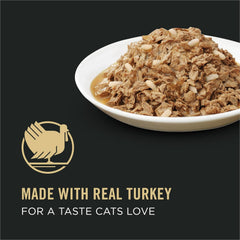 Purina Pro Plan Turkey & Rice Wet Cat Food in Gravy – 24 Pack 3 oz Pull-Top Cans
