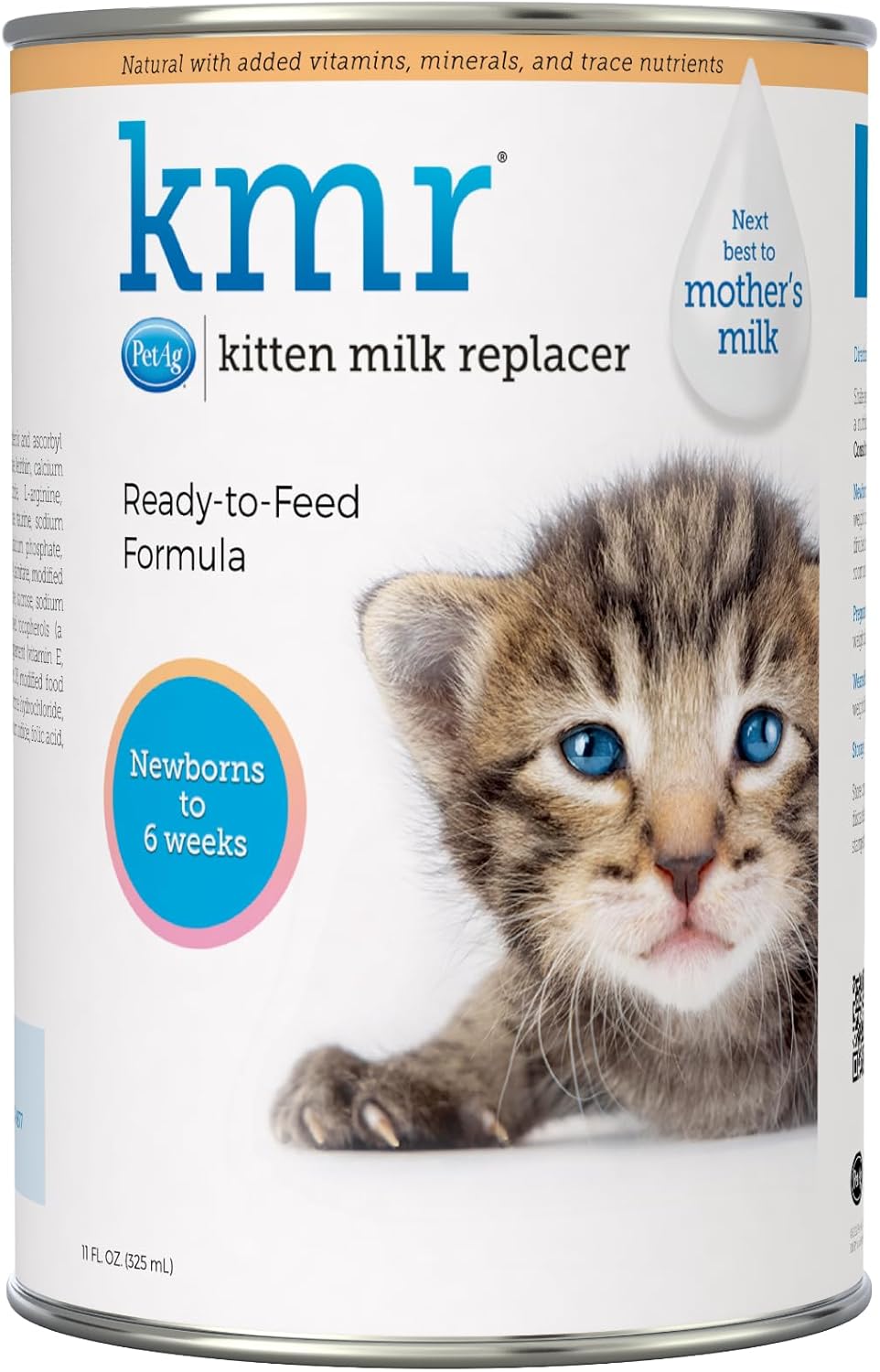 Pet-Ag KMR Kitten Milk Replacer Liquid - 11 oz - Ready-to-Feed Kitten Formula with Vitamins for Kittens Newborn to Six Weeks Old - Easy to Digest
