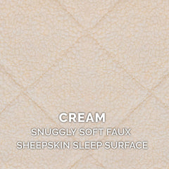 Furhaven Dog Bed for Large/Medium Dogs, 100% Washable, Sized to Fit Crates - Sherpa Fleece Bolster Crate Pad - Cream