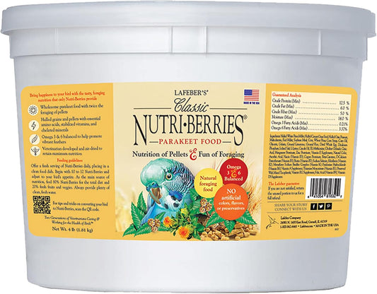 LAFEBER'S Classic Nutri-Berries Pet Bird Food, Made with Non-GMO and Human-Grade Ingredients, 4 lb