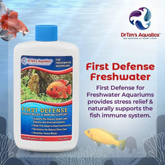 DrTim’s Aquatics First Defense for Freshwater Aquariums – Stress Relief & Immune System Support with Vitamins & Immunostimulants for Fish Tanks 8oz.