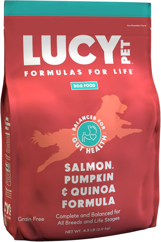 Lucy Pet Formulas for Life Salmon, Pumpkin, & Quinoa Dry Dog Food, All Life Stages, Digestive Health, Sensitive Stomach & Skin