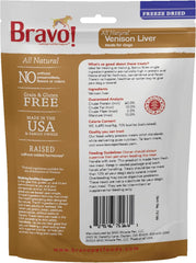 Bravo Bonus Bites Dog Treats Freeze Dried Venison Liver - All Natural - Grain Free - 3 oz