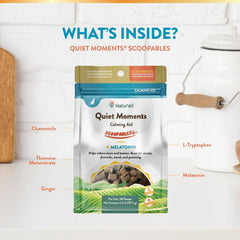 NaturVet Scoopables Quiet Moments Cat Calming Aid - Promotes Calm with Stressful Events Storms, Fireworks, Travel, Separation Anxiety - Cat Health Supplement w/Melatonin - Salmon Flavored