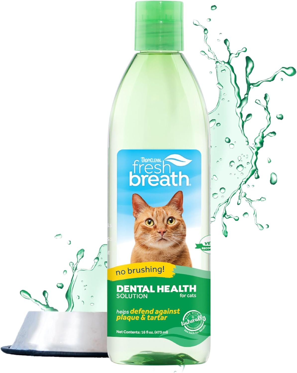 TropiClean Fresh Breath for Cats | Cat Dental Care and Teeth Cleaning | Breath Freshener | Water Additive for Cats |
