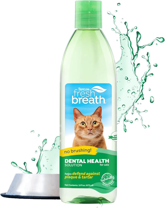 TropiClean Fresh Breath for Cats | Cat Dental Care and Teeth Cleaning | Breath Freshener | Water Additive for Cats |