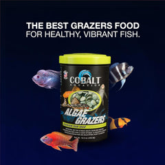Cobalt Aquatics Algae Grazer Wafers, Nutrient-Rich Sinking Food for Plecos, Shrimp & Bottom Feeders - Supports Health, Digestion & Clear Water