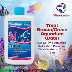 DrTim’s Aquatics Re-Fresh for Saltwater Aquariums – 100% Natural Fish Tank Sanitizer & Revitalizer Conditioner Solution for Fresh, Crystal-Clear, Sparkling Water