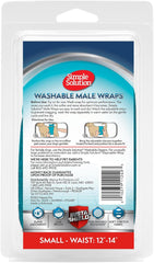 Simple Solution Absorbent Male Wraps with Leak Proof Fit | Excitable Urination, Incontinence,1 Reusable Dog Diaper Per Pack,Whites & Tans