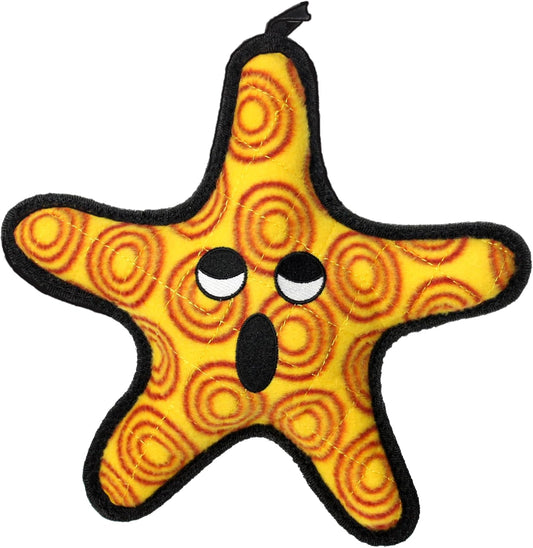 TUFFY - World's Tuffest Soft Dog Toy - Ocean Starfish - Squeakers - Multiple Layers. Made Durable, Strong & Tough. Interactive Play (Tug, Toss & Fetch). Machine Washable & Floats