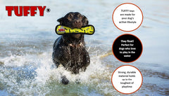 TUFFY - World's Tuffest Soft Dog Toy - Ocean Crab - Squeakers - Multiple Layers. Made Durable, Strong & Tough. Interactive Play (Tug, Toss & Fetch). Machine Washable & Floats.