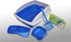 Van Ness Kitten And Cat Starter Kit, 5 Piece Set with High Side Litter Box, Water Bowl, Double Feeder, Litter Scoop, Litter Box Liners