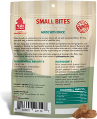 Plato Pet Treats Air Dried Small Bites Dog Treats, Natural Bite Sized Real Meat & Duck, Grain Free & High Protein, Made in the USA
