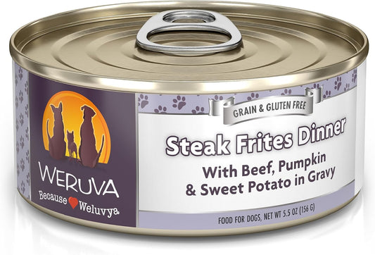 Weruva Classic Dog Food, Steak Frites with Beef, Pumpkin & Sweet Potato in Gravy