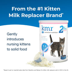 PetAg KMR 2nd Step Kitten Weaning Food - 14 oz - Powdered Kitten Weaning Formula with DHA, Natural Milk Protein, Vitamins & Minerals for Kittens 4-8 Weeks Old - Easy to Digest