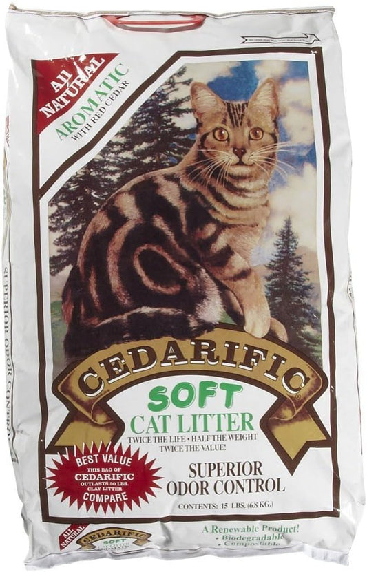 Northeastern Products Cedarific Natural Cedar Chips Cat Litter, 15 Pound Bag