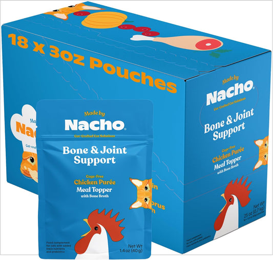 Made by Nacho Bone & Joint Support Cage-Free Chicken Puree Meal Topper with Bone Broth (18 Count)