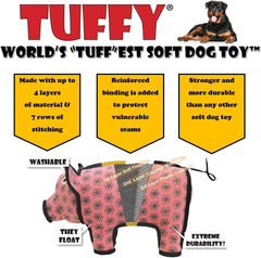 TUFFY - World's Tuffest Soft Dog Toy - Ocean Crab - Squeakers - Multiple Layers. Made Durable, Strong & Tough. Interactive Play (Tug, Toss & Fetch). Machine Washable & Floats.