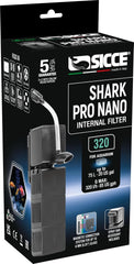 Sicce Shark Pro Nano Internal 85 GPH Aquarium Power Filter up to 20 Gallon Aquariums | Quiet Spray Bar Mini Fish Turtle Pond Tank