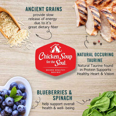 Chicken Soup for The Soul All Natural Premium Indoor w/Hairball Care Adult Dry Cat Food, Real Meat First Ingredient, No by-Products, Supports Intestinal Health, Chicken & Brown Rice