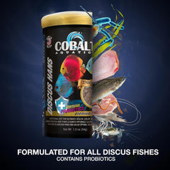 Cobalt Aquatics Discus Hans Flake - Advanced Nutrition for Vibrant Discus - Salmon Meal, Probiotics & Blue Flakes - Supports Health & Immunity