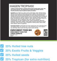 Hagen Tropimix Enrichment Food for Small Parrots, 20 lb. (9.07 kg) - HARI Small Parrot Food with Seeds, Fruit, Nuts, Vegetables, Grains, and Legumes