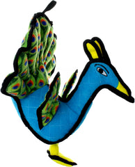 TUFFY - World's Tuffest Soft Dog Toy -Zoo Peacock- Multiple Layers. Made Durable, Strong & Tough. Interactive Play (Tug, Toss & Fetch). Machine Washable & Floats