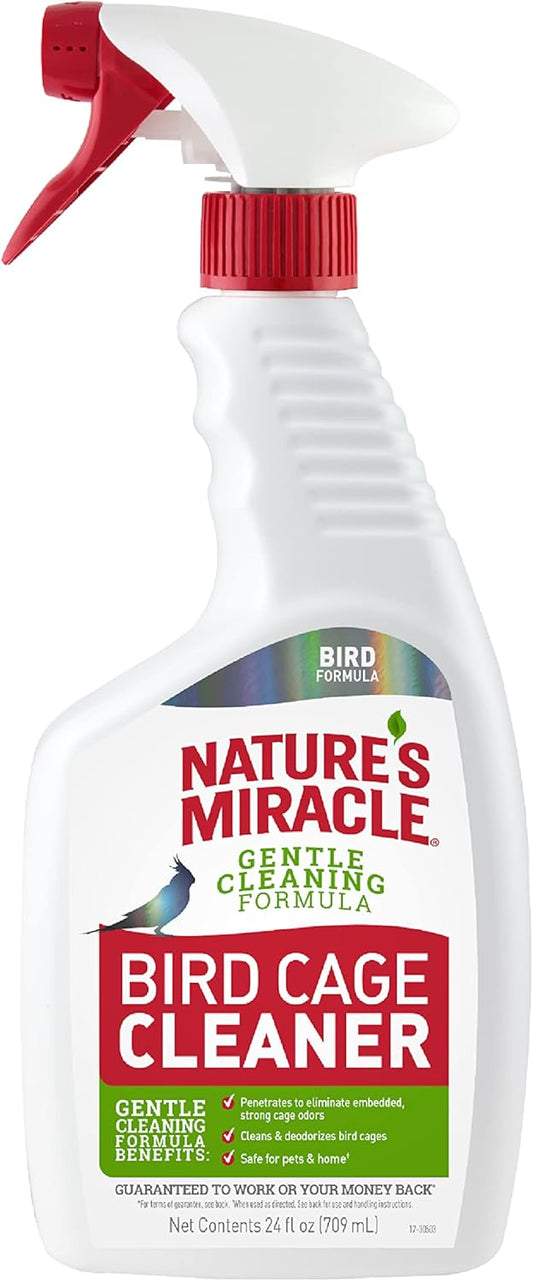 Natrue's Miracle Bird Cage Cleaner, Cleans and Deodorizes Bird Cages Without Irritation, 24 oz Spray