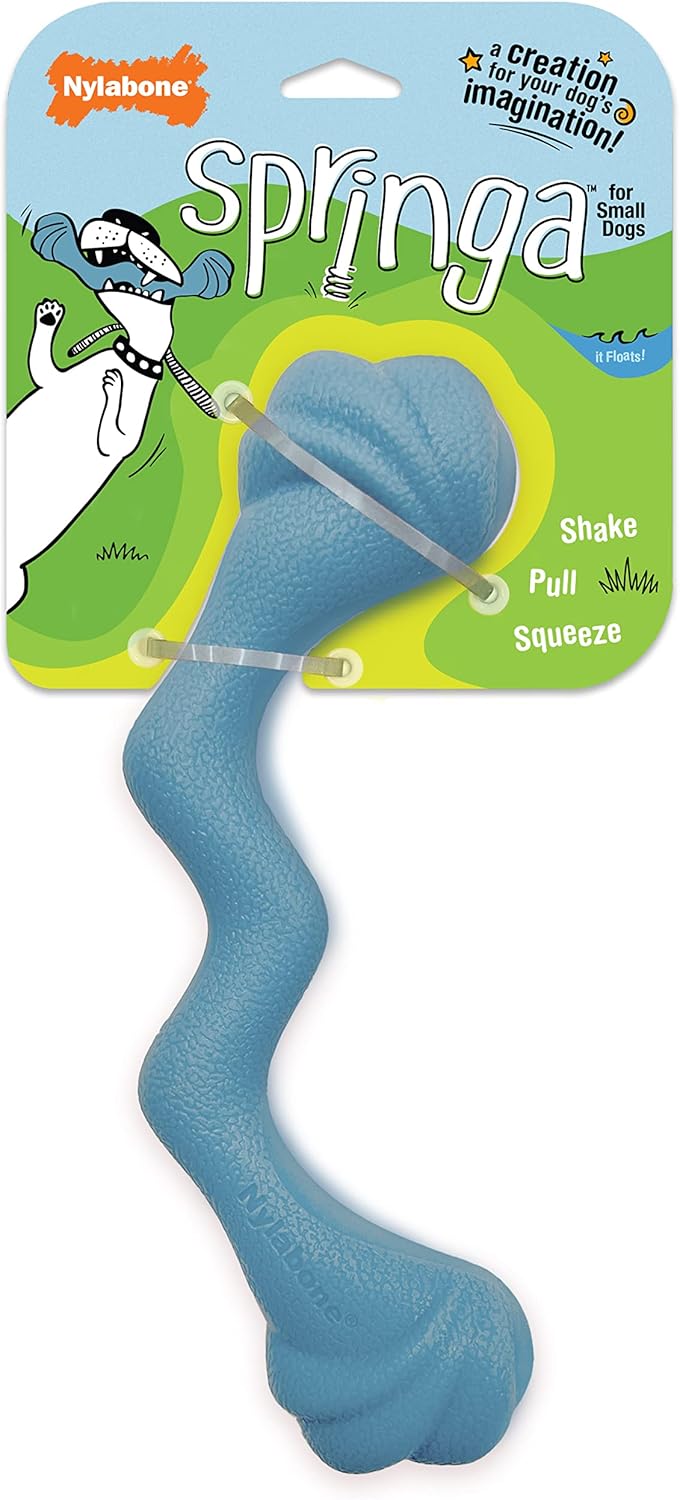 Nylabone Springa Interactive Dog Toy for Small Dogs - Lightweight Flexible Floatable Dog Tug Toy for Creative Play & Dog Exercise