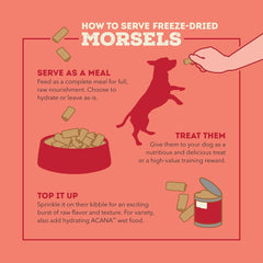 ACANA Freeze Dried Dog Food Meal & Topper, Grain Free High Protein Farm-Raised Beef Recipe